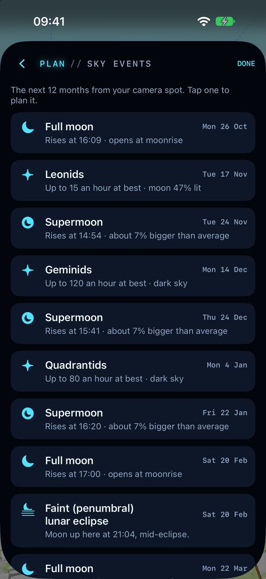 Sky events: full moons, supermoons, meteor showers and eclipses